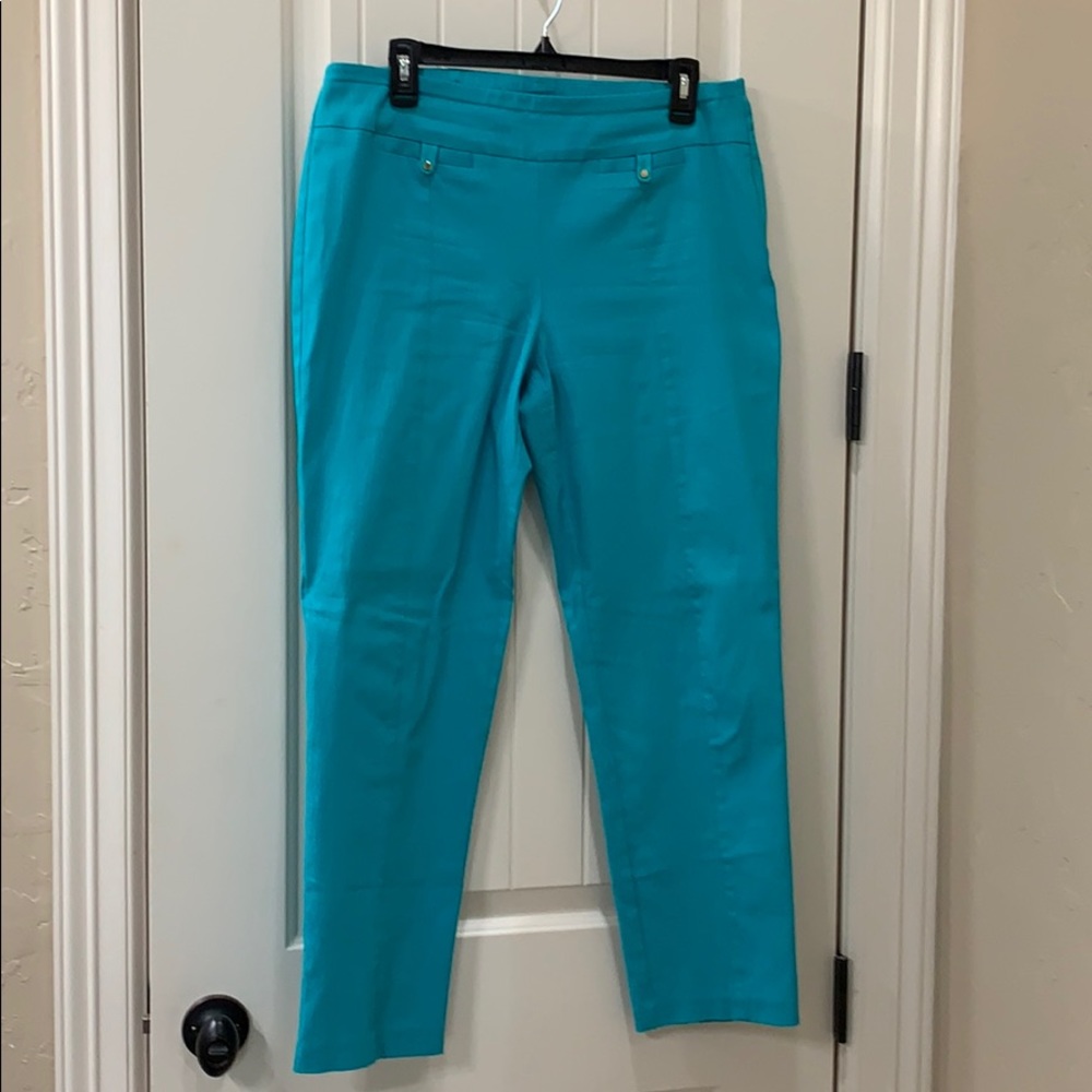 Turquoise pull on pants